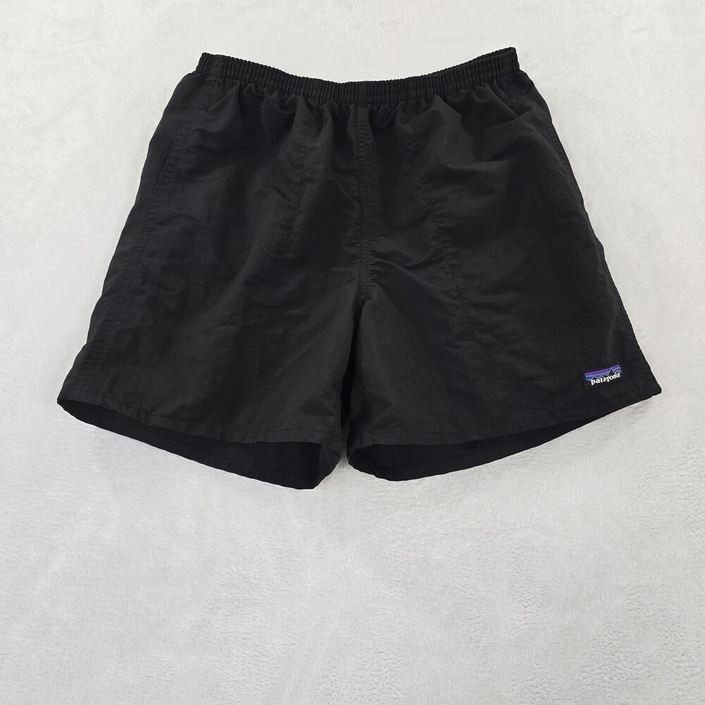 Patagonia Shorts Mens M Black Swim Trunks Mesh Lined Quick Dry Shells Above Knee